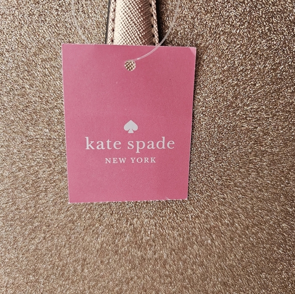 KATE SPADE Large Tote Shoulder Bag Rose Gold Shimmy Glitter NWT - Picture 12 of 15